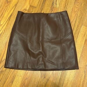 Bagatelle Dark Brown Leather Pencil Skirt NWT Medium